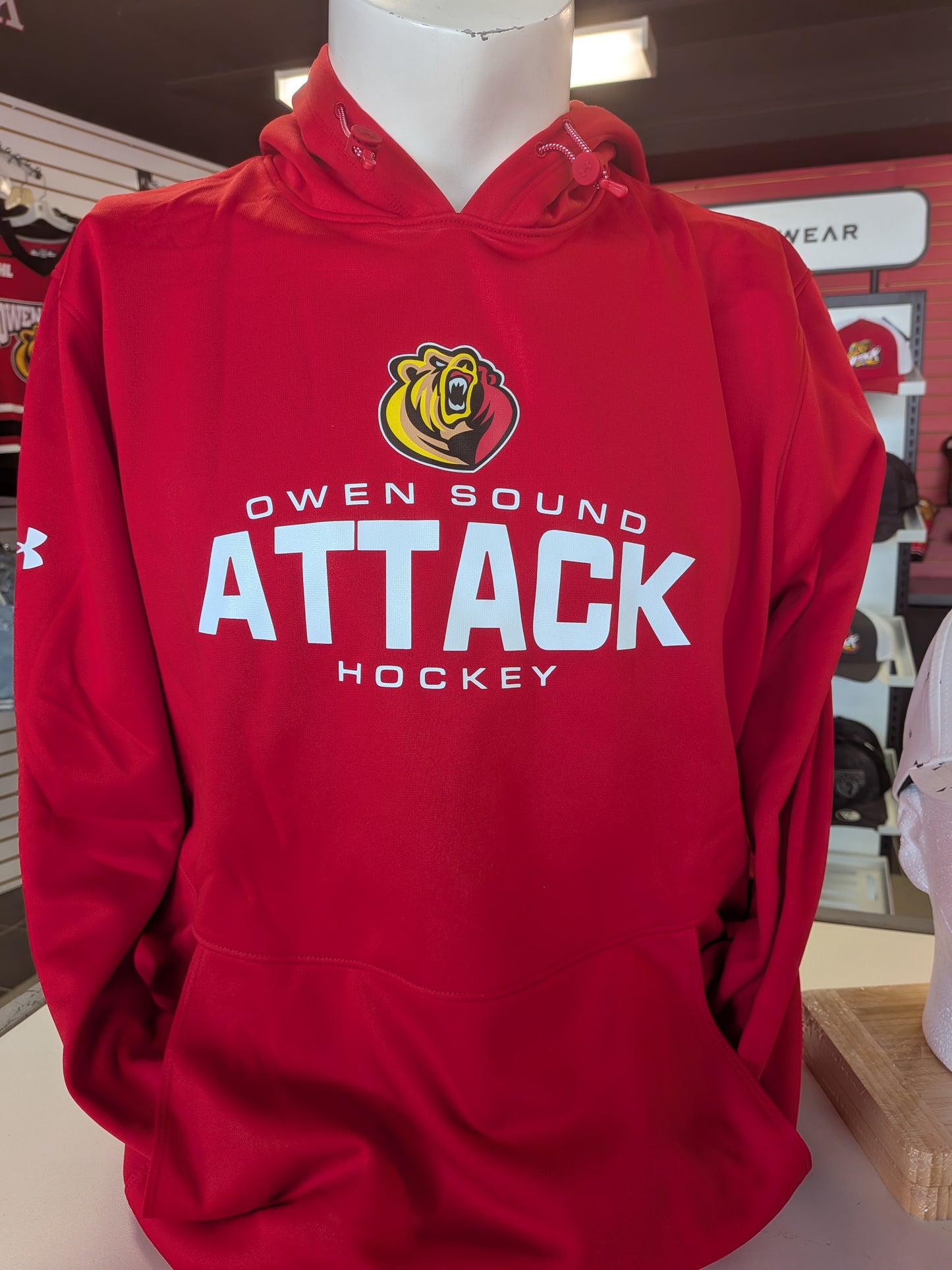 UA Fleece Storm Red Team Gear Hoodie
