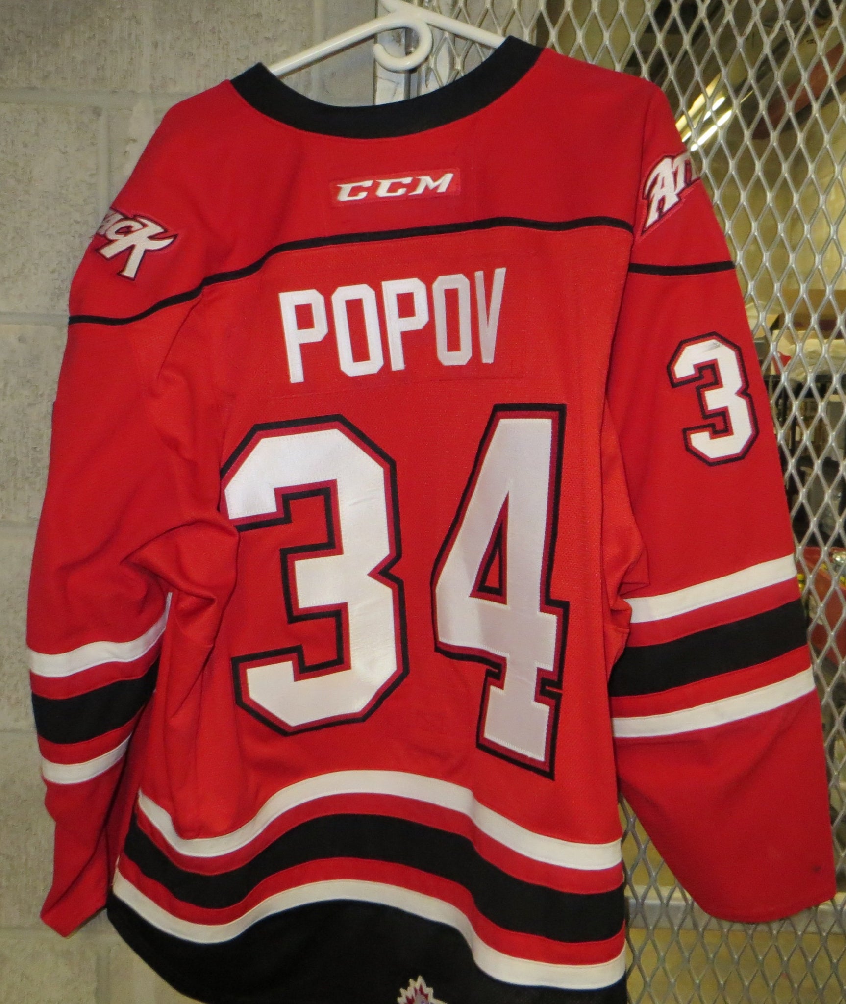 #34 Sergey Popov Game Worn Jersey